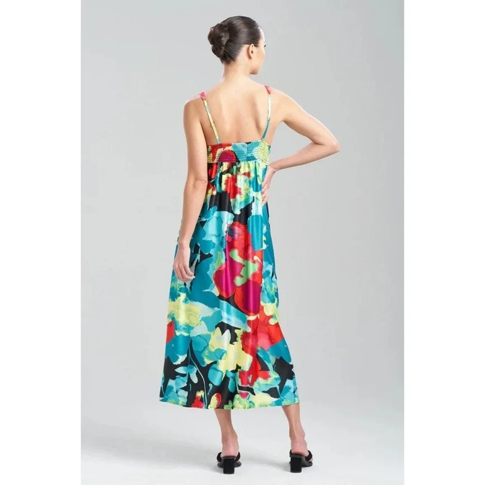 Natori Suisai Gown Black Multi colored‎ Size Medium NEW $178 - Picture 2 of 2